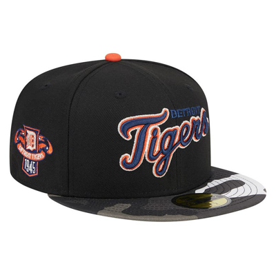 New Era Black Detroit Tigers Metallic Camo 59fifty Fitted Hat