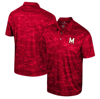 COLOSSEUM COLOSSEUM RED MARYLAND TERRAPINS DALY PRINT POLO