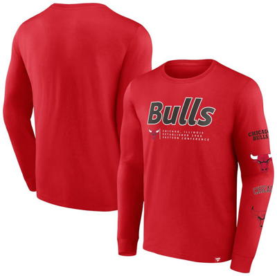 Fanatics Branded Red Chicago Bulls Baseline Long Sleeve T-shirt