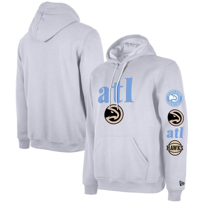 New Era White Atlanta Hawks Big & Tall 2023/24 City Edition Jersey Pullover Hoodie In Gold
