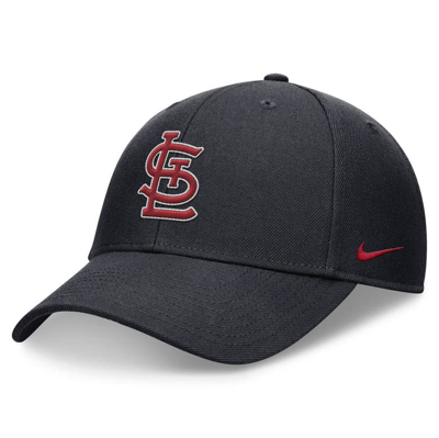 Nike Navy St. Louis Cardinals Evergreen Club Performance Adjustable Hat In Black