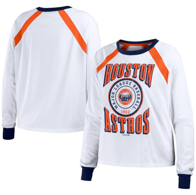 Wear By Erin Andrews White Houston Astros Raglan Long Sleeve T-shirt