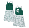 COLOSSEUM GIRLS YOUTH COLOSSEUM GREEN/WHITE MICHIGAN STATE SPARTANS ROBIN FLORAL DRESS