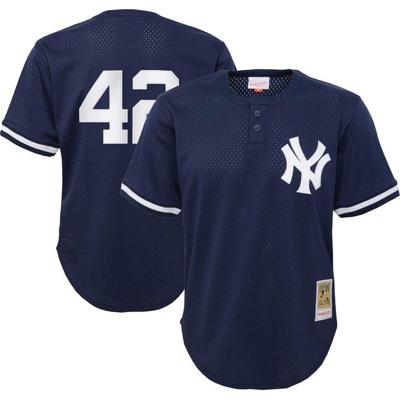 Mitchell & Ness Kids' Youth  Mariano Rivera Navy New York Yankees Cooperstown Collection Mesh Batting Pract