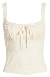 Bdg Urban Outfitters Prairie Linen Blend Tank In White