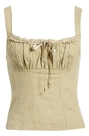 Bdg Urban Outfitters Prairie Linen Blend Tank In Khaki