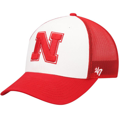 47 ' White/scarlet Nebraska Huskers Freshman Trucker Adjustable Hat