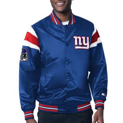 Starter Royal New York Giants Satin Full-snap Varsity Jacket