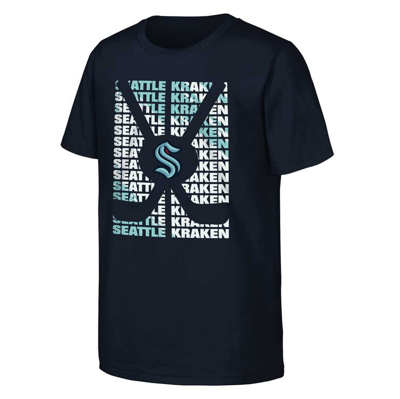Outerstuff Kids' Youth Deep Sea Blue Seattle Kraken Box T-shirt In Navy