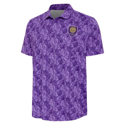 Antigua Purple Orlando City Sc Tampa Button-up Shirt