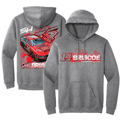 Stewart-haas Racing Team Collection  Heather Charcoal Chase Briscoe Car Pullover Hoodie