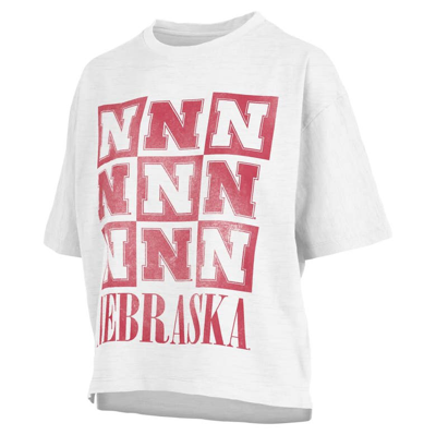 Pressbox White Nebraska Huskers Motley Crew Andy Waist Length Oversized T-shirt