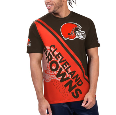 Starter Brown/orange Cleveland Browns Finish Line Extreme Graphic T-shirt