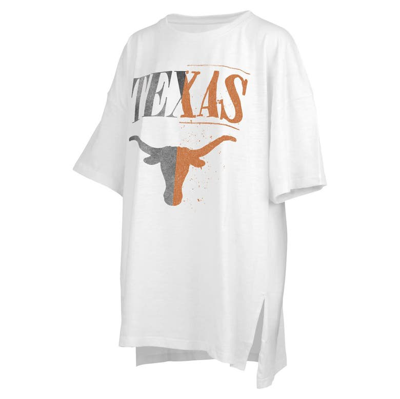 Pressbox White Texas Longhorns Lickety-split Oversized T-shirt