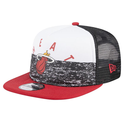 New Era Black Miami Heat Arch A-frame Trucker 9fifty Snapback Hat