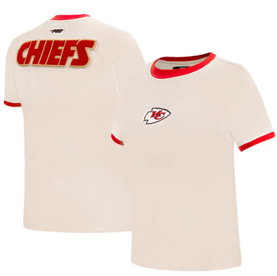 Pro Standard Cream Kansas City Chiefs Retro Classic Ringer T-shirt