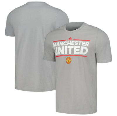 Adidas Originals Men's Adidas Gray Manchester United Lockup T-shirt