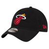 New Era Men's Black Miami Heat Official Team Color 9twenty Adjustable Hat In Black