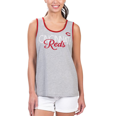 G-iii 4her By Carl Banks Gray Cincinnati Reds Fastest Lap Tank Top