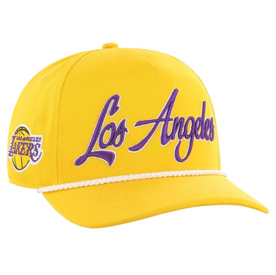47 '  Gold Los Angeles Lakers Overhand Logo Hitch Adjustable Hat In Yellow