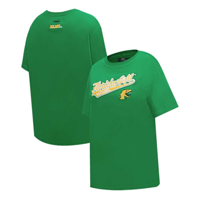Pro Standard Green Florida A&m Rattlers Script Tail Oversized Boyfriend T-shirt