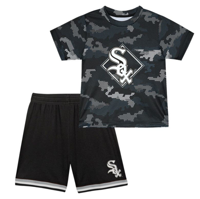 Outerstuff Kids' Toddler Fanatics Branded Black Chicago White Sox Field Ball T-shirt & Shorts Set
