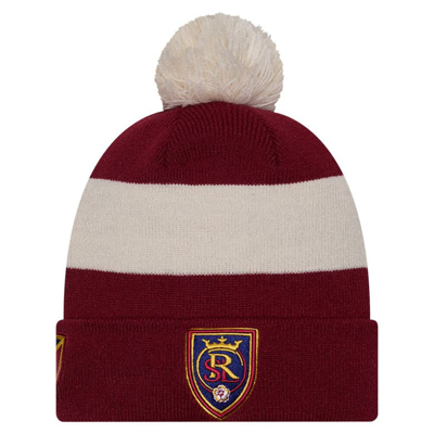 New Era Red Real Salt Lake 2024 Kick Off Collection Cuffed Knit Hat With Pom In Multi