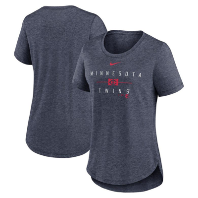 Nike Heather Navy Minnesota Twins Knockout Team Stack Tri-blend T-shirt In Blue