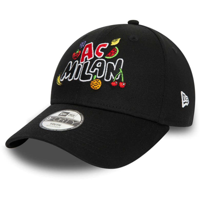 New Era Kids' Youth  Black Ac Milan Wordmark 9forty Adjustable Hat