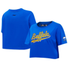 Pro Standard Royal Buffalo Sabres Boxy Script Tail Cropped T-shirt In Royal
