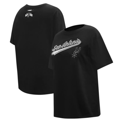 Pro Standard Black San Antonio Spurs Script Boyfriend T-shirt