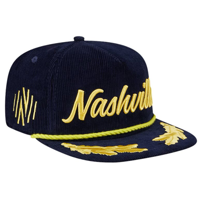 New Era Navy Nashville Sc Scrambled Eggs Corduroy Golfer Snapback Hat