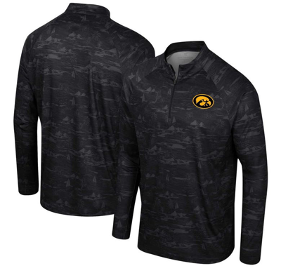 Colosseum Black Iowa Hawkeyes Carson Raglan Quarter-zip Jacket