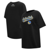 Pro Standard Black Golden State Warriors Script Boyfriend T-shirt In Black
