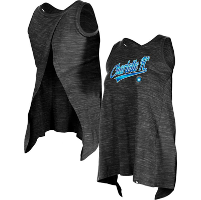 5th And Ocean By New Era 5th & Ocean By New Era Black Charlotte Fc Athletic Cross Back Tank Top