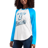 G-iii 4her By Carl Banks White Ross Chastain Mvp Raglan Hooded Long Sleeve T-shirt In White
