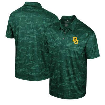 Colosseum Green Baylor Bears Daly Print Polo