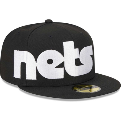 New Era Black Brooklyn Nets Checkerboard Uv 59fifty Fitted Hat
