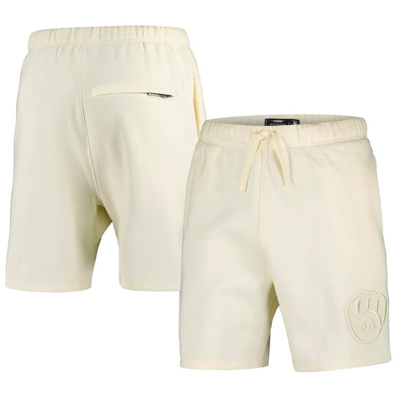 Pro Standard Cream Milwaukee Brewers Neutral Fleece Shorts