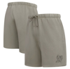 Pro Standard Pewter Oakland Athletics Neutral Fleece Shorts In Pewter
