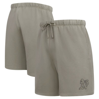 Pro Standard Pewter Oakland Athletics Neutral Fleece Shorts