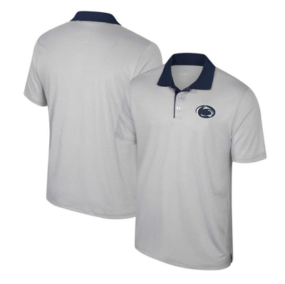 Colosseum Gray Penn State Nittany Lions Tuck Striped Polo