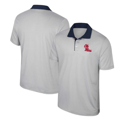 Colosseum Gray Ole Miss Rebels Tuck Striped Polo
