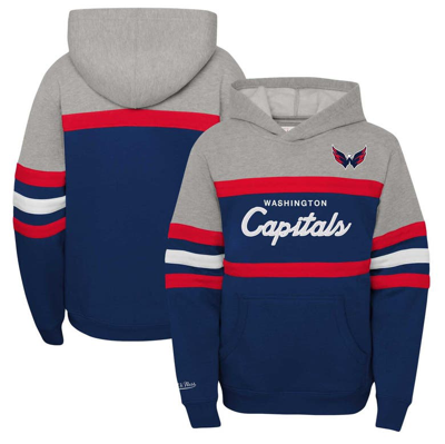 Mitchell & Ness Kids' Youth Navy Washington Capitals Head Coach Pullover Hoodie