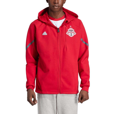 Adidas Originals Adidas Red Toronto Fc 2024 Anthem Travel Full-zip Jacket