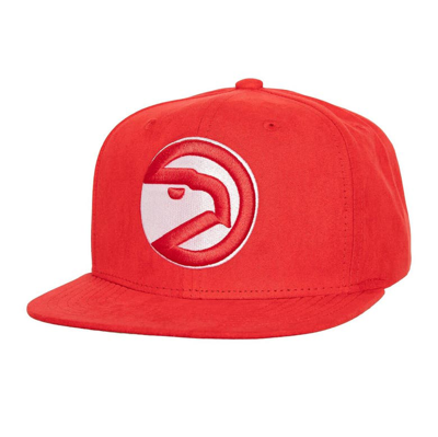 Mitchell & Ness Red Atlanta Hawks Sweet Suede Snapback Hat