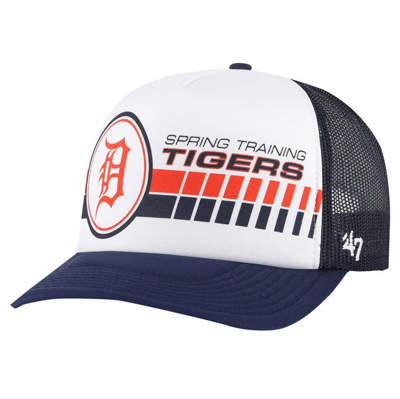 47 '  White/navy Detroit Tigers 2024 Spring Training Foam Trucker Adjustable Hat