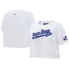 Pro Standard White Tampa Bay Lightning Boxy Script Tail Cropped T-shirt In White