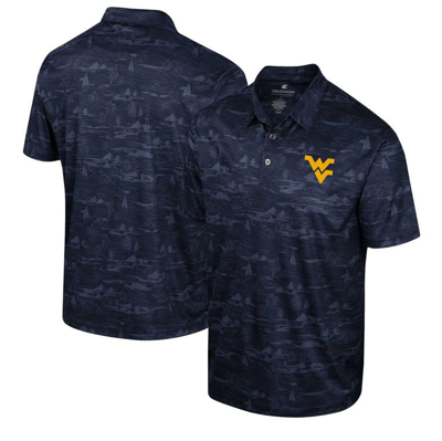 Colosseum Navy West Virginia Mountaineers Daly Print Polo