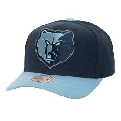 Mitchell & Ness Men's  Navy, Light Blue Memphis Grizzlies Soul Xl Logo Pro Crown Snapback Hat In Navy,light Blue